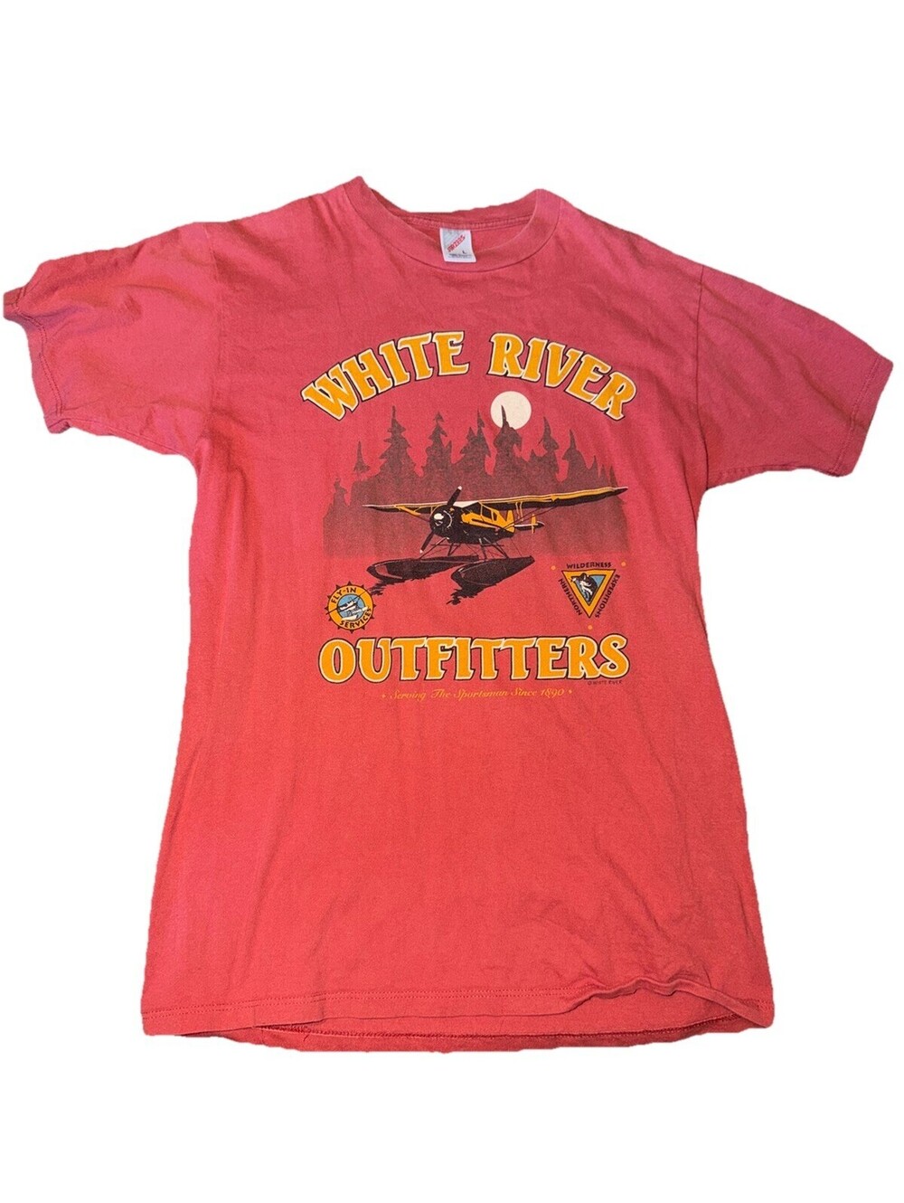 Vintage 90s T-Shirt Sportsman Wilderness Airplane Outdoorsman Beautiful Graphics